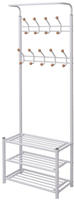 vidaXL Garderobe mit Schuhablage 68&times;32&times;182,5 cm Wei&szlig;