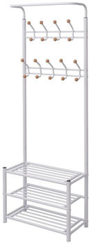 vidaXL Garderobe mit Schuhablage 68&times;32&times;182,5 cm Wei&szlig; (243727)