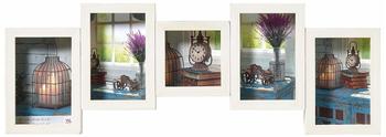 walther design Galerierahmen Rustic 4x 10x15 + 1x 10x10 wei&szlig;