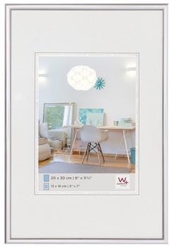 walther design Bilderrahmen silber 50 x 60 cm mit Kunstglas, New Lifestyle Kunststoffrahmen KVX060S