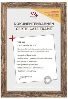 walther design Bilderrahmen nussbaum 21 x 29,7 cm (DIN A4) mit Kunstglas und Passepartout Fiorito Holzrahmen EFX130N