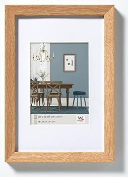 walther design Bilderrahmen eiche hell 24 x 30 cm mit Passepartout, Fiorito Holzrahmen EF430E