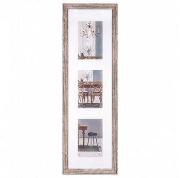 walther design Bilderrahmen nussbaum 3X 10x15 cm Galerie mit Passepartout, Fiorito Holzrahmen EF315VN