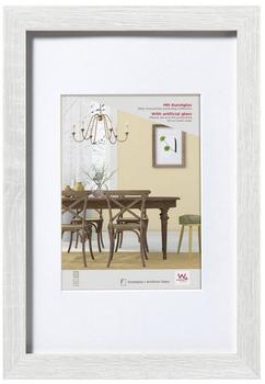 walther design Bilderrahmen weiss 60 x 80 cm mit Kunstglas und Passepartout Fiorito Holzrahmen EFX080W