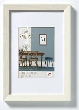 walther design Bilderrahmen weiss 18 x 24 cm mit Kunstglas und Passepartout Fiorito Holzrahmen EF824W
