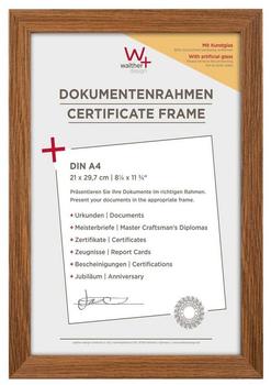 walther design Bilderrahmen eiche dunkel 21 x 29,7 cm (DIN A4) mit Kunstglas und Passepartout Fiorito Holzrahmen EFX130P