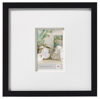 walther design Bilderrahmen schwarz 30 x 30 cm mit Doppel-Passepartout Stockholm Holzrahmen EA333B