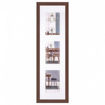 walther design Bilderrahmen eiche dunkel 3X 10x15 cm Galerie mit Passepartout, Fiorito Holzrahmen EF315VP