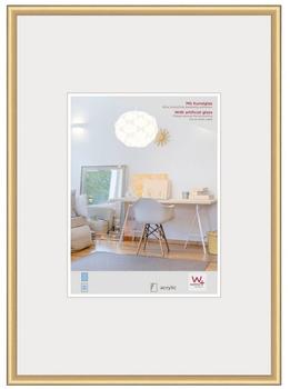 walther design Bilderrahmen gold 60 x 80 cm mit Kunstglas, New Lifestyle Kunststoffrahmen KVX080G