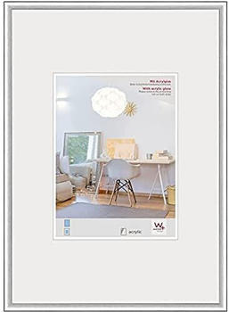 walther design Bilderrahmen silber 50 x 70 cm mit Kunstglas, New Lifestyle Kunststoffrahmen KVX070S