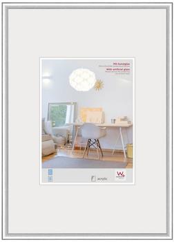 walther design Bilderrahmen silber 60 x 80 cm mit Kunstglas, New Lifestyle Kunststoffrahmen KVX080S