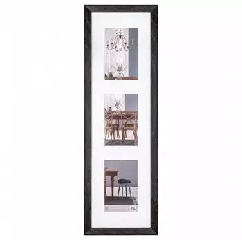 walther design Bilderrahmen dunkelgrau 3X 10x15 cm Galerie mit Passepartout, Fiorito Holzrahmen EF315VD