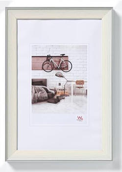 walther design Bilderrahmen creme 18 x 24 cm mit silberne Außenkante, Bohemian Designrahmen EN824C