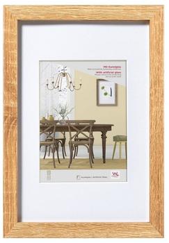 walther design Bilderrahmen eiche hell 50 x 70 cm mit Kunstglas und Passepartout Fiorito Holzrahmen EFX070E