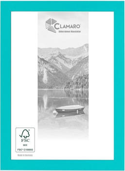 Clamaro Bilderrahmen Türkis 30mm nach Maß Holz Collage30 55x25