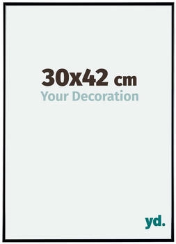 Your Decoration Fotorahmen 30x42 cm, Schwarz Hochglanz, Kunststoff, Evry