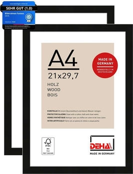 Deha Design Fontana (2er Set) A4 21x29,7 cm Holz Schwarz