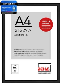 Deha Design Aluminium Boston 21x29,7 cm (A4) Eloxal Schwarz Matt
