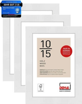 Deha Design 3er SET Holz Portraitrahmen Fontana 10x15 cm Weiß