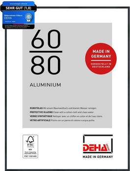 Deha Design Aluminium Tribeca 60x80 cm Struktur Schwarz Matt