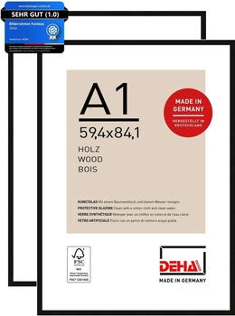 Deha Design Fontana (2er Set) A1 59,4x84,1 cm Holz Schwarz