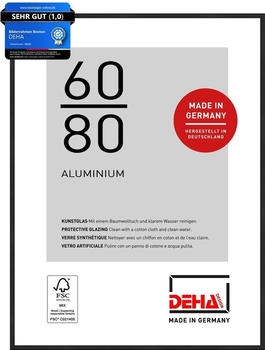 Deha Design Aluminium Boston 60x80 cm Eloxal Schwarz Matt