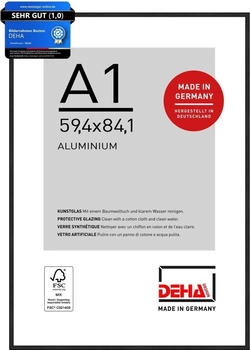Deha Design Aluminium Boston 59,4x84,1 cm (A1) Eloxal Schwarz Matt