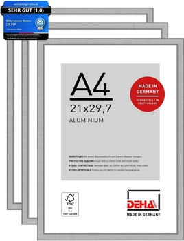 Deha Design Boston (3er Set) A4 21x29,7 cm Aluminium Silber Matt