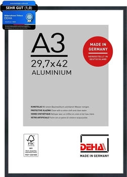 Deha Design Aluminium Tribeca 29,7x42 cm (A3) Struktur Schwarz Matt