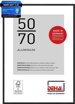 Deha Design Aluminium Boston 50x70 cm Eloxal Schwarz Matt