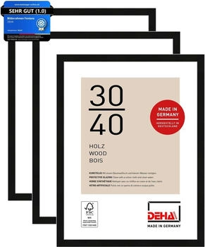 Deha Design Fontana (3er Set) 30x40 cm Holz Schwarz