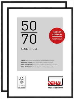 Deha Design Boston (2er Set) 50x70 cm Aluminium Schwarz Matt