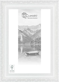 Clamaro 'OTTO' Antik Massivholz Weiss Matt Shabby Chic Vintage Barock Holzrahmen inkl. Acrylglas Rückwand Aufhänger (Querformat & Hochformat) Größe:120x90
