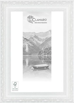 Clamaro 'OTTO' Antik Massivholz Weiss Matt Shabby Chic Vintage Barock Holzrahmen inkl. Acrylglas Rückwand Aufhänger (Querformat & Hochformat) Größe:110x40