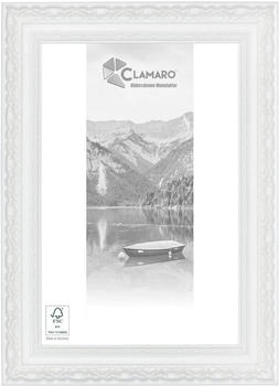 Clamaro 'OTTO' Antik Massivholz Weiss Matt Shabby Chic Vintage Barock Holzrahmen inkl. Acrylglas Rückwand Aufhänger (Querformat & Hochformat) Größe:120x80