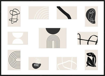 Nielsen Aluminium Pixel-Collage 50x70 cm 10x 10x15 cm 1x 15x20 cm Schwarz