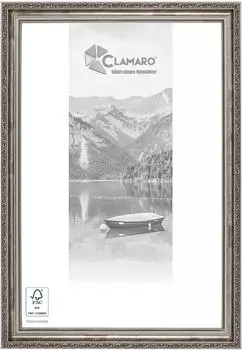 Clamaro 'VIKTOR' Antik Massivholz Grau Silber Shabby Chic Vintage Barock Holzrahmen inkl. Acrylglas Rückwand Aufhänger (Querformat & Hochformat) Größe:100x30
