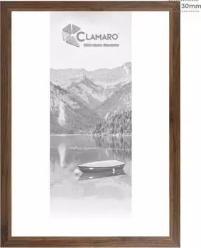 Clamaro Nussbaum Collage nach Maß Holz Modern eckig 30mm Breit Größe:119x42