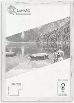Clamaro Eiche Sanremo Weiß Collage nach Maß Holz Modern eckig 20mm Breit Größe:120x80