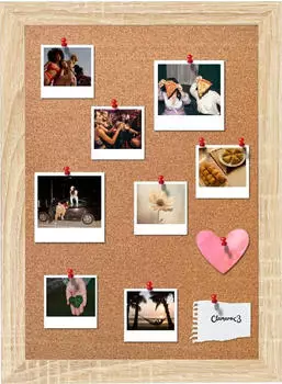 Clamaro Kork Memo Pinnwand – Pinboard Korktafel Pinnbrett mit 10 Stecknadeln Farbe M30:Eiche Sonoma Größe:100x80