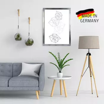Clamaro Silber Gebürstet Collage nach Maß Holz Modern eckig M3016 Größe:40x120