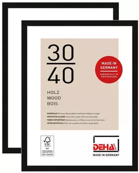 Deha Design Fontana (2er Set) 30x40 cm Holz Schwarz