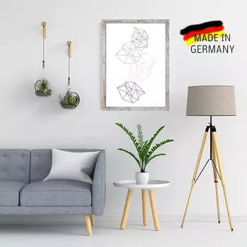 Clamaro Vintage Weiss Collage nach Maß Holz Modern eckig M3016 Größe:61x91