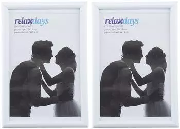 Relaxdays Bilderrahmen-Set 10x15cm, 10 St&uuml;ck, wei&szlig;