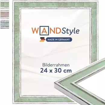 WANDStyle Bilderrahmen H460 Vintage hellgr&uuml;n 24x30cm Massivholz (H460-013-024-030N-00)