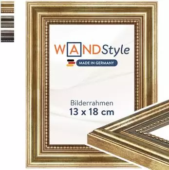 WANDStyle Bilderrahmen H450 Holz, antik gold, 13x18cm (H450-030-013-018N-00)