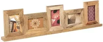Atmosphera Multirahmen "Namaste" 5 Fotos, Mangoholz, beige, 94cm