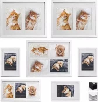 bomoe Galeria Collage-Bilderrahmen Set, Holz, wei&szlig;, 7-teilig (10x15, 13x18, 9x13cm)