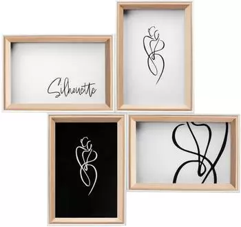 walther design Silhouette Holzgalerie-Bilderrahmen natur, 4x 10x15cm (NW415H)