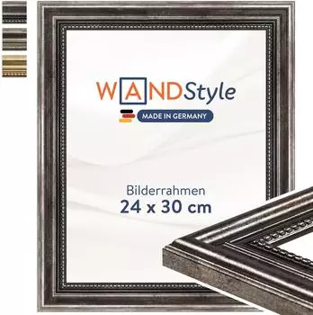 WANDStyle Bilderrahmen H450 Holz Antik-Metall-Optik 24x30cm (H450-035-024-030N-00)